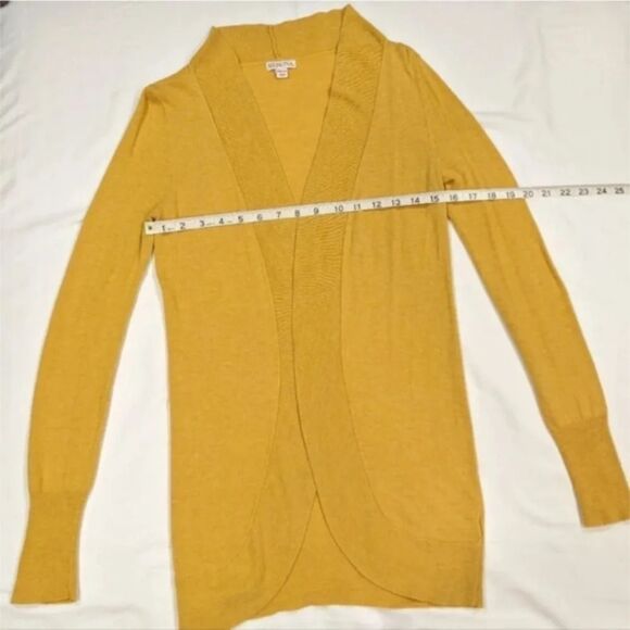 Merona Mustard Yellow Long Ribbed Cardigan, Size XS - Picture 5 of 7